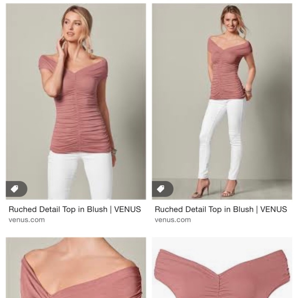 Venus women’s rauched blush colored top - New